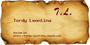 Tordy Leontina névjegykártya